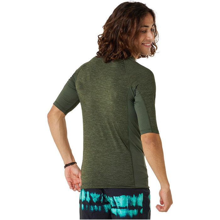 2023 Rip Curl Mnner Dawn Patrol UPF Performance Kurzrmelige Lycra-Weste 14BMRV - Olive Marle